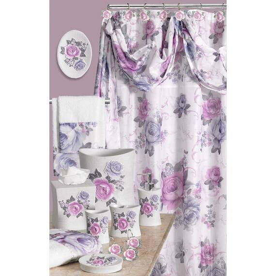 Zahari Home Michelle Badezimmer-Duschvorhang-Sets, Duschvorhang und 12 Haken für Dusche und Badezimmer, modern, klassisch, luxuriös, zeitgenössisch, Dekoration, stilvolles Bad-Set, 13-teiliges Set