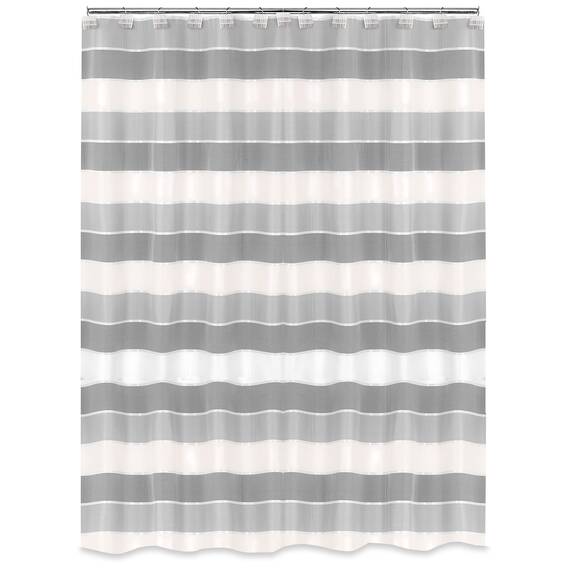 Zahari Home 13-teiliges Duschvorhang-Set mit modernem Design, grauer Duschvorhang und 12 Duschvorhanghaken, luxuriös, zeitgenössisch, modernes Duschvorhänge, Grau, stilvolles Duschvorhang-Set