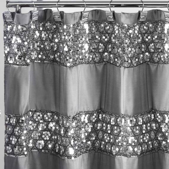 Zahari Home Sinatra 13-teiliges Badezimmer-Duschvorhang-Set, klassisch, luxuriös, mit einzigartigem Design und 12 Haken