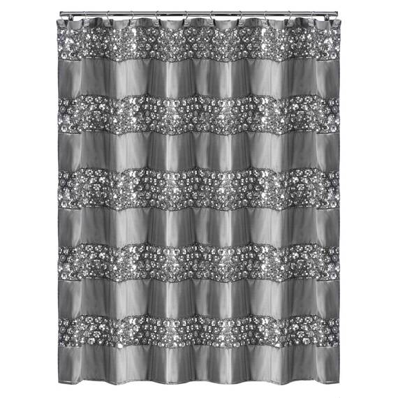 Zahari Home Sinatra 13-teiliges Badezimmer-Duschvorhang-Set, klassisch, luxuriös, mit einzigartigem Design und 12 Haken