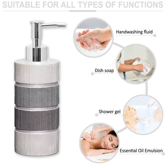 Zahari Home 4-teiliges modernes Badezimmer-Zubehör-Set, moderner Seifenspender, Becher, Zahnbürstenhalter und Seifenhalter, luxuriös, zeitgenössisch, einzigartiges Design, luxuriöses Bad-Set