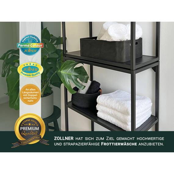 ZOLLNER 6er Set Handtücher in 50x100 cm - besonders weiche und saugstarke Gästehandtücher in weiß - mit praktischem Aufhänger - waschbar bis 95°C - Baumwolle - Hotelqualität