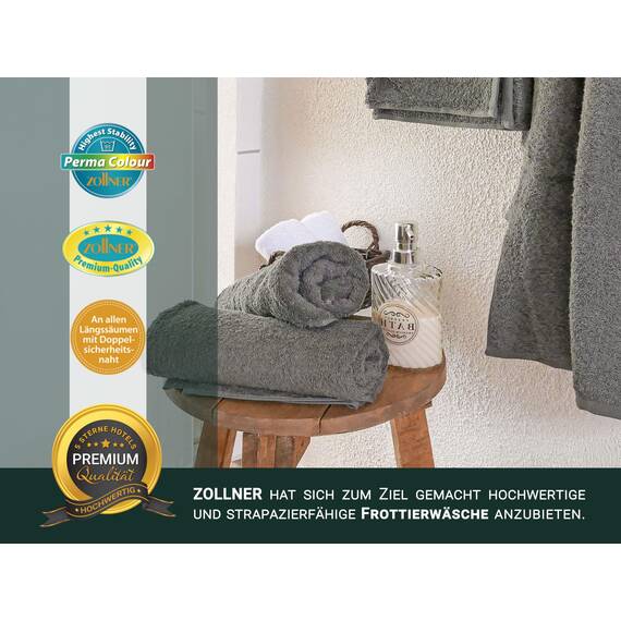 ZOLLNER 6er Set Handtücher in 50x100 cm - besonders weiche und saugstarke Gästehandtücher in Taupe - mit praktischem Aufhänger - waschbar bis 95°C - Baumwolle - Hotelqualität