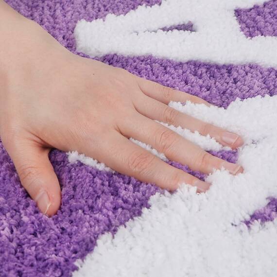 Zeeinx Get Naked Badematte, niedlicher Badezimmerteppich, rutschfeste Mikrofaser, lustige Badezimmer-Dekoration, maschinenwaschbar, violett, Badematte für Badewanne und Dusche, 45,7 x 119,4 cm