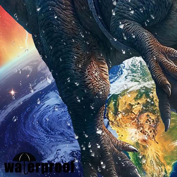 Fowocu lustiger Duschvorhang mit Dinosaurier-Motiv, cool, bunt, Weltraumkatzen, für Badezimmer, Fantasie, Galaxie, Universum, Anime, Kinder, wasserdichter Stoff, Badvorhang, Dekoration, 183 x 183 cm