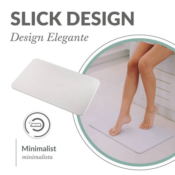 Momo Lifestyle Stone Badematte Drytomita Technologie Kieselgur Badematte, rutschfest, super saugfähig, schnell trocknend, Duschmatte, Badezimmer-Zubehör für Zuhause, Spa (60 x 39 cm), Leinengrau