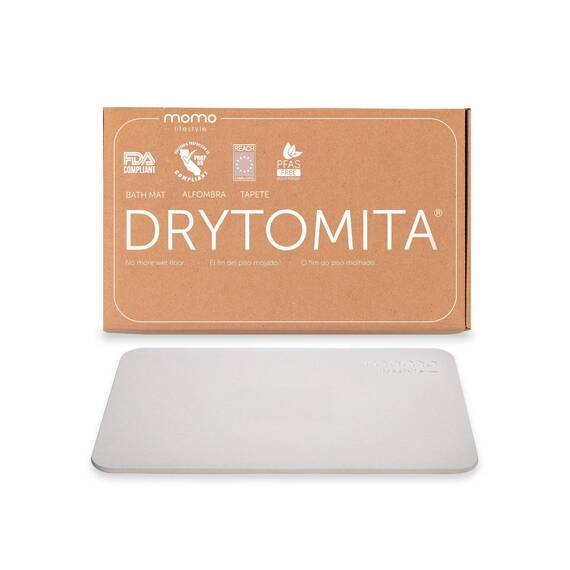 Momo Lifestyle Stone Badematte Drytomita Technologie Kieselgur Badematte, rutschfest, super saugfähig, schnell trocknend, Duschmatte, Badezimmer-Zubehör für Zuhause, Spa (60 x 39 cm), Leinengrau
