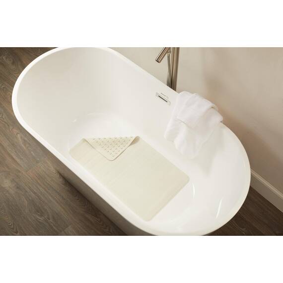 Rubbermaid Commercial Safti-Grip Bath Mat, Large, White, 1982726