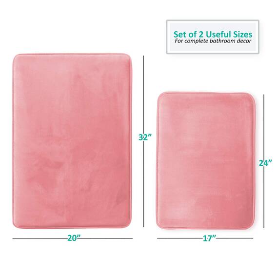 Clara Clark Rutschfester Rückstellschaum Set of 2 - Small/Large Korallenpink