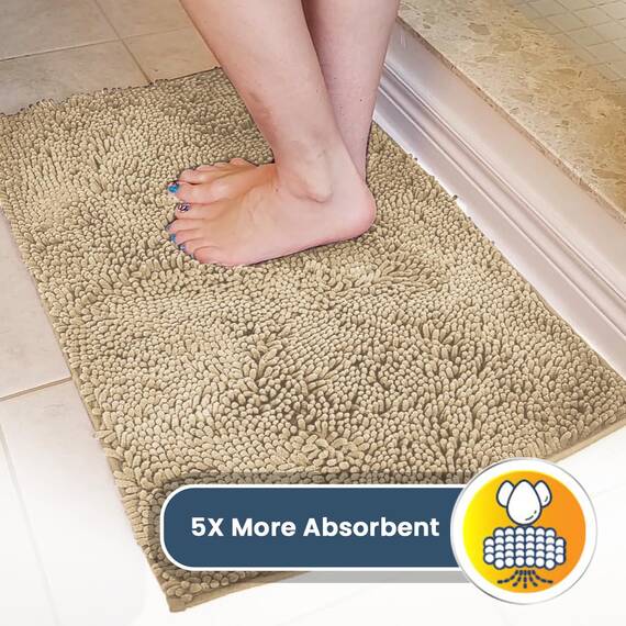 Muddy Mat® in TV gezeigt – Super saugfähiger Mikrofaser-Schuhabzieher für schmutzige Pfoten, rutschfest, waschbar, Chenille-Eingangsteppich mit schneller Trocknung, maschinenwaschbar, Fußmatte für