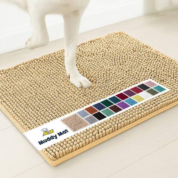 Muddy Mat® Super saugfähige Fußmatte für den Innenbereich, Mikrofaser, schnell trocknend, Chenille-Eingangsteppich, rutschfeste Haustürmatte, Innenmatten für den Eingangsbereich, maschinenwaschbar