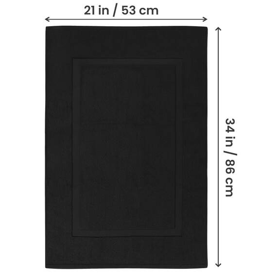 Utopia Towels - 2er Pack groß Badematte Badvorleger (53 x 86 cm) - 100% Baumwolle Frottee -Waschbare Badteppich (Schwarz)