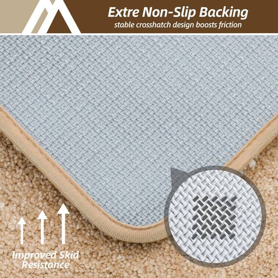 COSY HOMEER Badteppiche für Badezimmer, extra dick – rutschfeste Badematten, weiches Plüschgarn, zottelig, 100 % starkes Mirco-Polyester-Matte, Wohnzimmer, wasserabsorbierend (Beige, 61x91 cm)