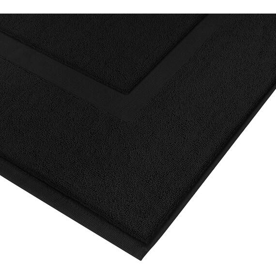 Utopia Towels - 2er Pack groß Badematte Badvorleger (53 x 86 cm) - 100% Baumwolle Frottee -Waschbare Badteppich (Schwarz)