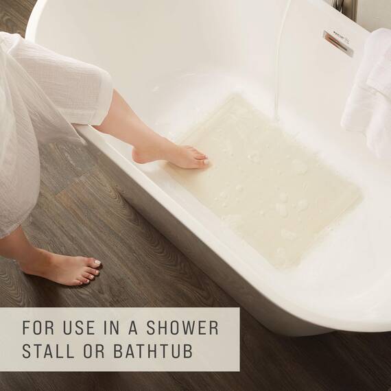 Rubbermaid Commercial Safti-Grip Bath Mat, Large, White, 1982726