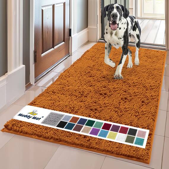Muddy Mat® Super saugfähige Fußmatte für den Innenbereich, Mikrofaser, schnell trocknend, Chenille-Eingangsteppich, rutschfeste Haustürmatte, Innenmatten für den Eingang, maschinenwaschbar