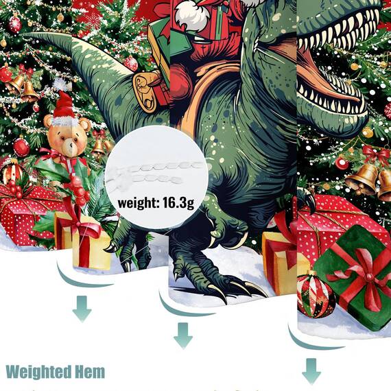 Fowocu Weihnachts-Duschvorhang, lustiger Weihnachtsmann, reitender Dinosaurier, Duschvorhänge für Badezimmer, Winter, Schneeflocke, rot, Stoff wasserdicht , Kinder-Badevorhang, Dekoration, 183 x 183