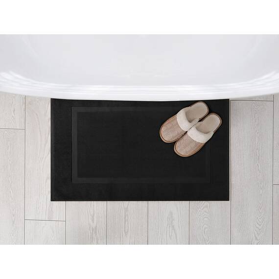 Utopia Towels - 2er Pack groß Badematte Badvorleger (53 x 86 cm) - 100% Baumwolle Frottee -Waschbare Badteppich (Schwarz)