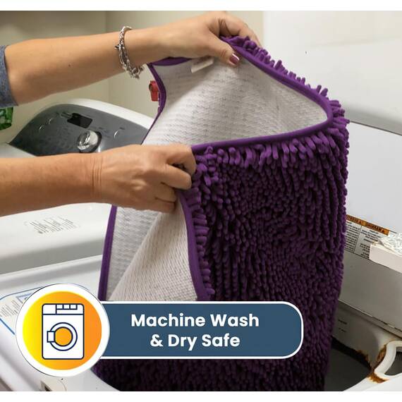 Muddy Mat® | Super Absorbent Door Mat Indoor, Microfiber Quick Dry Chenille Entryway Rug, Non-Slip Front Door Mat, Indoor Mats for Entryway, Machine Washable Pet Rug, Purple 24"x36"