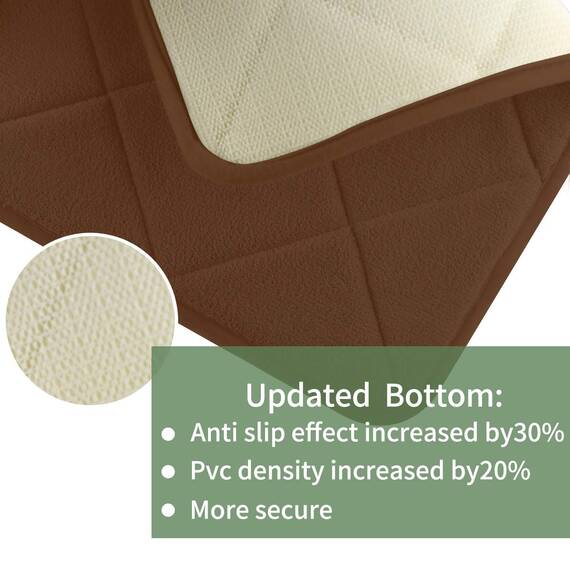 FindNew Rutschfeste weiche Mikrofaser-Memory-Foam-Badvorleger, mit rutschfester Unterseite, waschbar, schnell trocknend 20"X 32" coffee