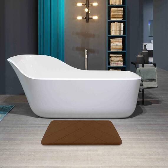 FindNew Rutschfeste weiche Mikrofaser-Memory-Foam-Badvorleger, mit rutschfester Unterseite, waschbar, schnell trocknend 20"X 32" coffee