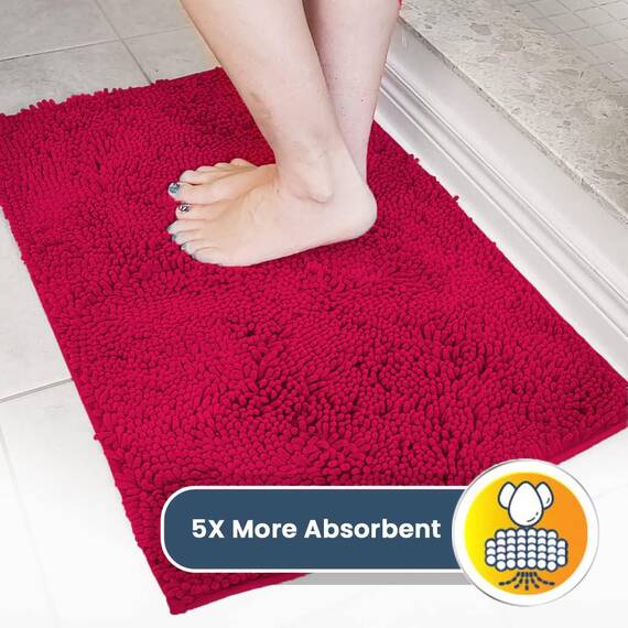 Muddy Mat® AS-SEEN-ON-TV - Zerbino aus hochabsorbierender Mikrofaser und für Haustiere, rutschfest, dick, waschbar, Badteppich aus weicher Chenille, für Küche, Bad, Schlafzimmer