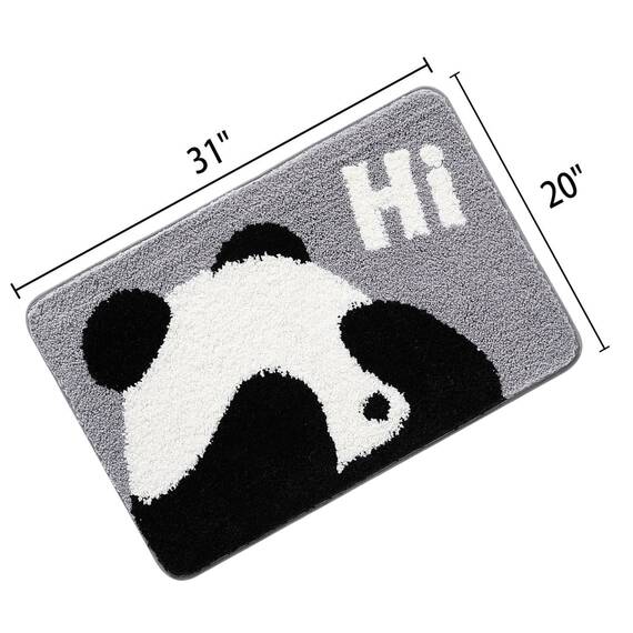 Hi Space Niedlicher Panda-Badematte, niedlich, rutschfest, weich, maschinenwaschbar, Badematte, wasserabsorbierend, Plüsch, zotteliger Badteppich, dick, Badezimmer, Küche, Mikrofaser, 50 cmx80 cm