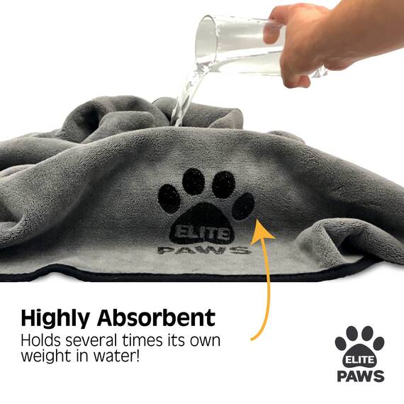 Elite Paws® Luxuriöse große Mikrofaser-Hundehandtücher (2 Stück). Extra weich, dick, 140x70 cm, super saugfähig, Welpenpflegeprodukt, Trockenmantel/XL-Badematte/Decke Alternative