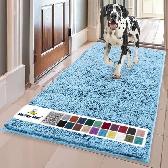 Muddy Mat® Super saugfähige Fußmatte für den Innenbereich, Mikrofaser, schnell trocknend, Chenille-Eingangsteppich, rutschfeste Haustürmatte, Innenmatten für den Eingang, maschinenwaschbar