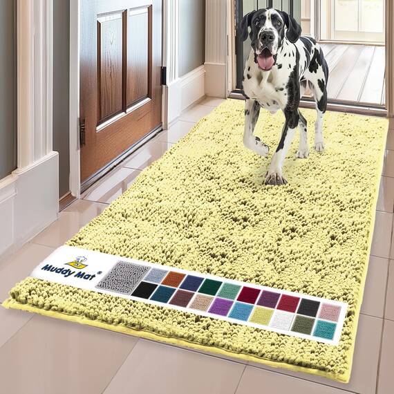 Muddy Mat® Super saugfähige Fußmatte für den Innenbereich, Mikrofaser, schnell trocknend, Chenille-Eingangsteppich, rutschfeste Haustürmatte, Innenmatten für den Eingangsbereich, maschinenwaschbar
