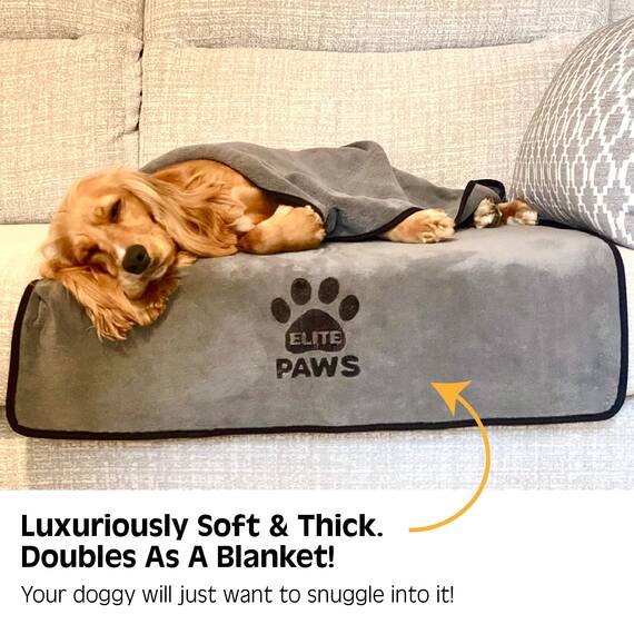 Elite Paws® Luxuriöse große Mikrofaser-Hundehandtücher (2 Stück). Extra weich, dick, 140x70 cm, super saugfähig, Welpenpflegeprodukt, Trockenmantel/XL-Badematte/Decke Alternative