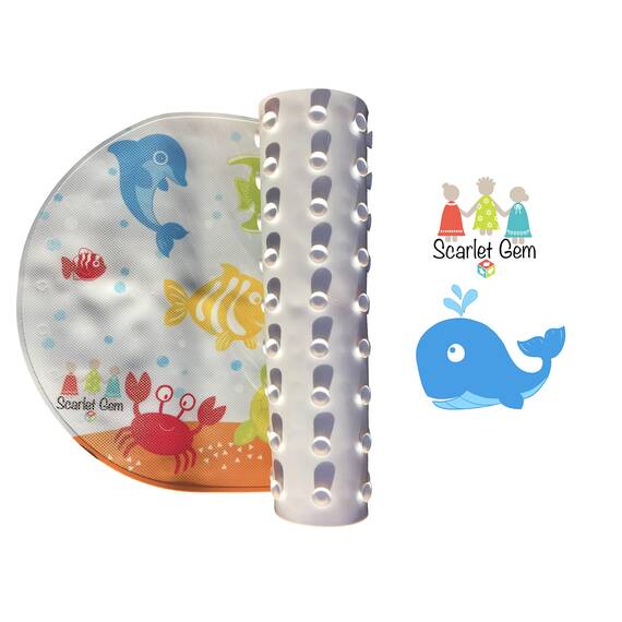 Rutschfeste Matte für Badewanne oder Dusche von Scarlet Gem, für Babys, Kleinkinder und Kinder, rutschfeste Phthalate und bleifrei, strapazierfähig und beständig gegen Schimmel, PVC