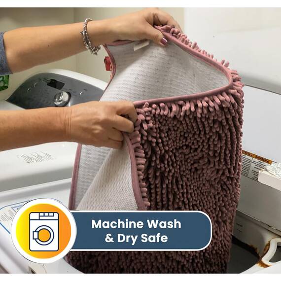 Muddy Mat® | Super saugfähige Türmatte für den Innenbereich, schnell trocknender Mikrofaser-Chenille-Dielenteppich, rutschfeste Haustürmatte, Innenmatten für den Eingangsbereich, maschinenwaschbarer