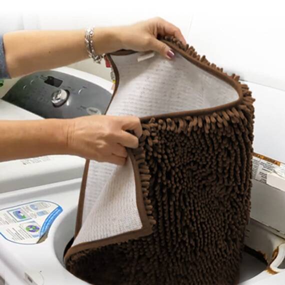 Muddy Mat AS-SEEN-ON-TV Sehr saugfähige Mikrofaser-Fußmatte und Haustierteppich, rutschfest, dick, waschbar, Badematte, weiches Chenille, für Küche, Badezimmer, Schlafzimmer, Braun, XL 152.4x89.9 cm