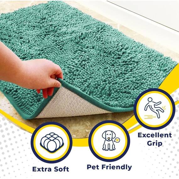 Muddy Mat® Super saugfähige Fußmatte für den Innenbereich, Mikrofaser, schnell trocknend, Chenille-Eingangsteppich, rutschfeste Haustürmatte, Innenmatten für den Eingangsbereich, maschinenwaschbar