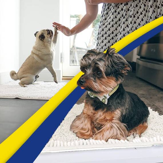 Muddy Mat® AS-SEEN-ON-TV Hochsaugfähige Mikrofaser-Fußmatte und Haustierteppich, rutschfest, dick, waschbar, für Küche, Badezimmer, Schlafzimmer, drinnen und draußen, Weiß, 61 x 304,8 cm