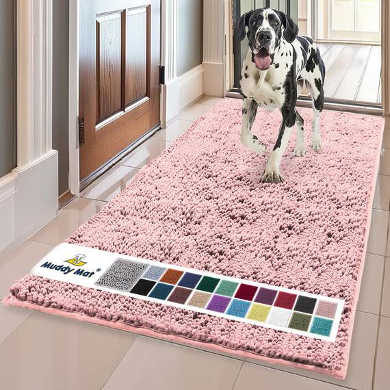 Muddy Mat® Super saugfähige Fußmatte für den Innenbereich, Mikrofaser, schnell trocknend, Chenille-Eingangsteppich, rutschfeste Haustürmatte, Innenmatten für den Eingangsbereich, maschinenwaschbar