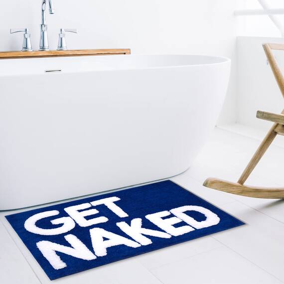 New Mungo Get Naked Badematte, niedlicher Badezimmerteppich, lustige Badematte, 78,7 x 50,8 cm, Blau