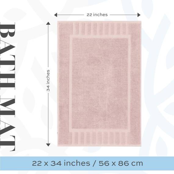 White Classic Luxuriöses Badetuch-Set, saugfähige Baumwolle, Hotel, Spa, Dusch-/Badewannenmatten [kein Badezimmerteppich], 55,9 x 86,4 cm, 2 Stück, Rosa