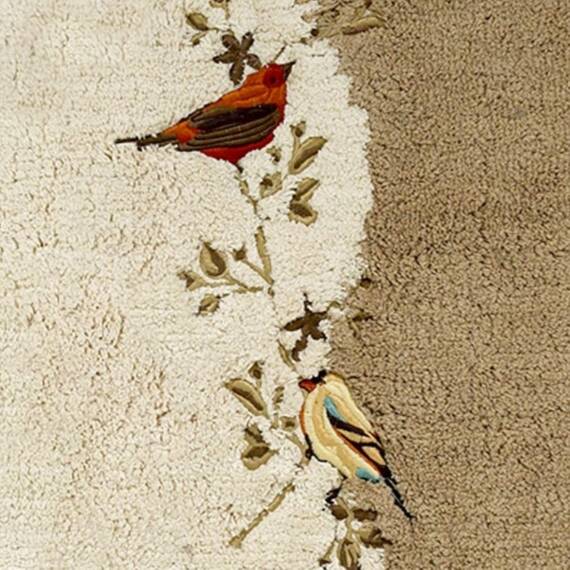 Avanti Linens - 11984JIVR Vergoldete Vögel, Badteppich, elfenbeinfarben
