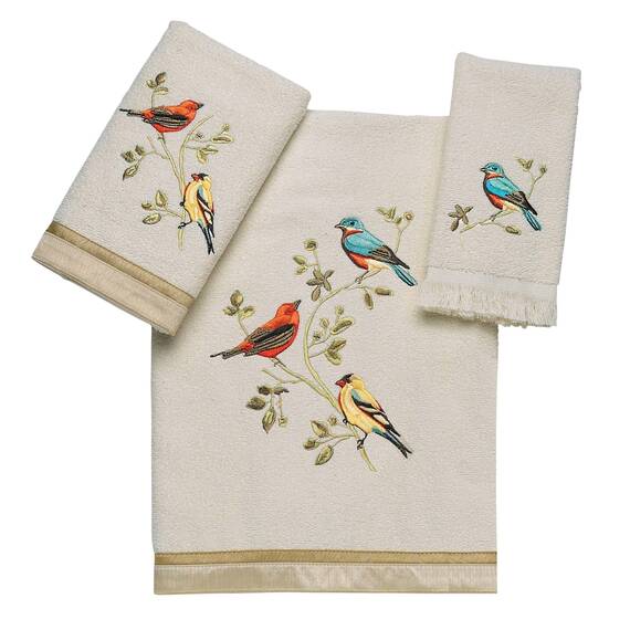 Avanti Linens - Handtuch mit Fingerspitzen, weich und saugfähig, Badezimmer-Dekor (vergoldete Vogel-Kollektion)