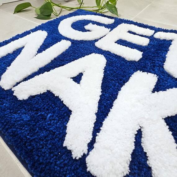 New Mungo Get Naked Badematte, niedlicher Badezimmerteppich, lustige Badematte, 78,7 x 50,8 cm, Blau