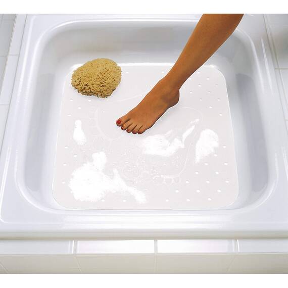 RIDDER Duscheinlage, Duschmatte ca. 54x54 cm, Plattfuß, weiß | Allergikerfreundlich | Made in Germany | Nachhaltig | Recyclebar | Waschbar | PVC-frei