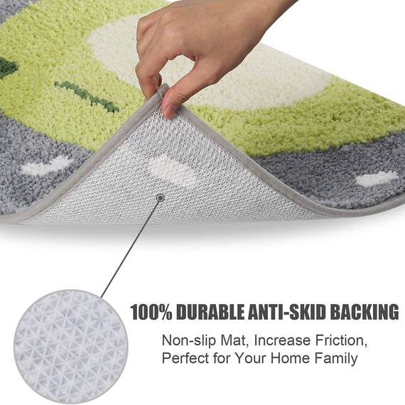 Ankah Niedlicher Duschvorleger, luxuriös, zottelig, hoch saugfähig und rutschfest, maschinenwaschbar, passend für Badewanne, Dusche und Badezimmer, 45,7 x 66 cm, Kleiner Frosch