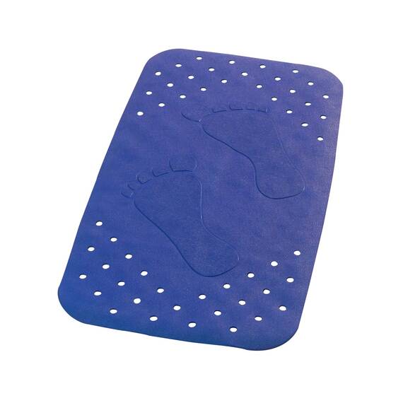 RIDDER Wanneneinlage, Badematte, Badewanneneinlage ca. 38x72 cm, Plattfuß, blau | Allergikerfreundlich | Made in Germany | Nachhaltig | Recyclebar | Waschbar | PVC-frei