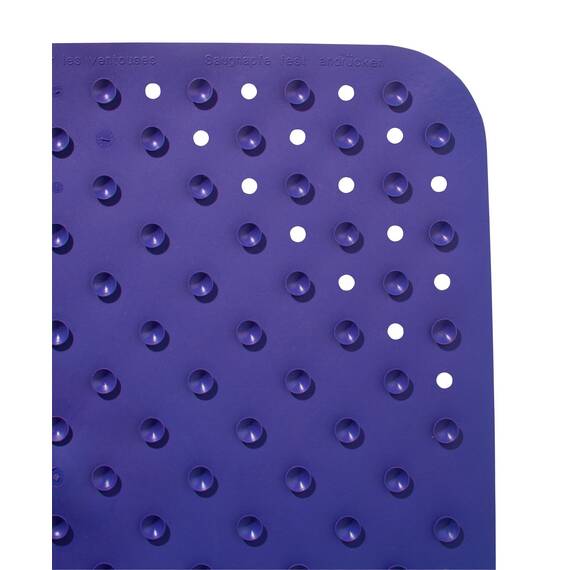RIDDER Wanneneinlage, Badematte, Badewanneneinlage ca. 38x72 cm, Plattfuß, blau | Allergikerfreundlich | Made in Germany | Nachhaltig | Recyclebar | Waschbar | PVC-frei