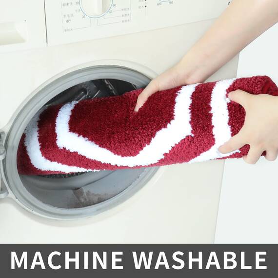 COSY HOMEER Extra dickes Badwäsche-Set, Teppiche, rutschfeste Badematten, weicher Plüsch, 100 % starkes Polyester, für Wohnzimmer, Badezimmer, wasserabsorbierend (rot, 61 x 122 cm)