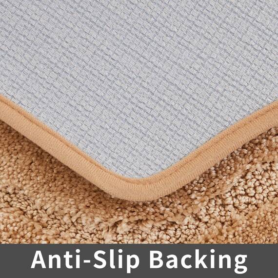 COSY HOMEER Extra Dicke Badewäsche-Sets für Badezimmer – rutschfeste Badematten, weicher Plüsch, 100% Starkes Polyester, Wohnzimmer, Schlafzimmer, wasserabsorbierend (Beige, 61 x 121 cm)