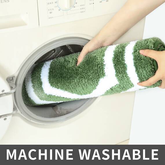 COSY HOMEER Extra dickes Badwäsche-Set, Teppiche, rutschfeste Badematten, weicher Plüsch, 100 % starkes Polyester, für Wohnzimmer, Badezimmer, wasserabsorbierend (grün, 61 x 122 cm)