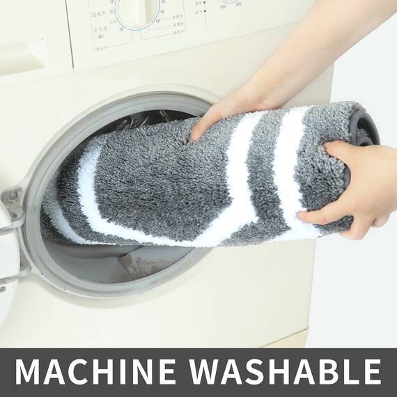 COSY HOMEER Extra dickes Badwäsche-Set, Teppiche, rutschfeste Badematten, weicher Plüsch, 100 % starkes Polyester, für Wohnzimmer, Badezimmer, wasserabsorbierend (grau, 61 x 122 cm)